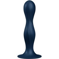 SATISFYER - DOUBLE BALL-R DILDO SILICONA AZUL