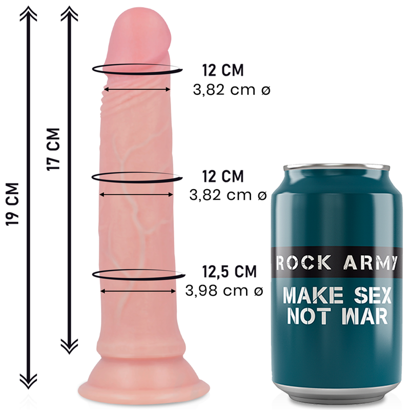 ROCKARMY - AVENGER DILDO REALÍSTICO LIQUID SILICONE 19 CM -O- 3.98 CM