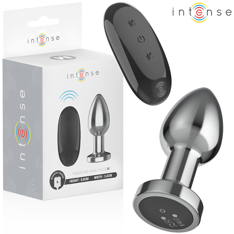 INTENSE - PLUG ANAL 10 VIBRACIONES METAL CON CONTROL REMOTO M