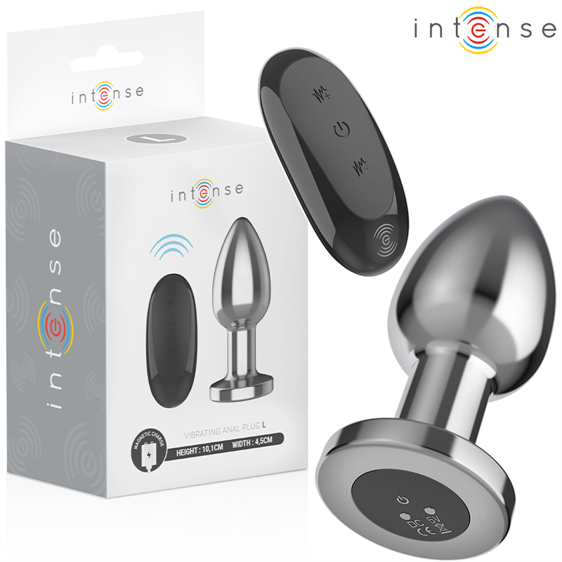 INTENSE - PLUG ANAL 10 VIBRACIONES METAL CON CONTROL REMOTO L