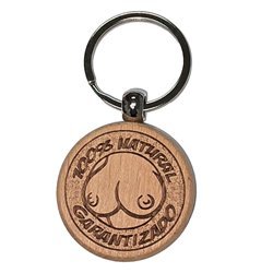 DIABLO PICANTE - LLAVERO DE MADERA CON FORMA DE PECHO
