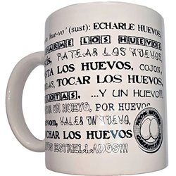DIABLO PICANTE - TAZA BLANCA DE SINÓNIMOS HUEVOS 370 ML