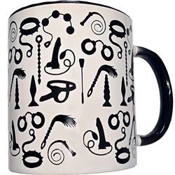 DIABLO PICANTE - TAZA BLANCA BONDAGE & ASA NEGRA 370 ML