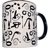 DIABLO PICANTE - TAZA BLANCA BONDAGE & ASA NEGRA 370 ML