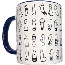 DIABLO PICANTE - TAZA BLANCA VIBRADORES & ASA AZUL 370 ML