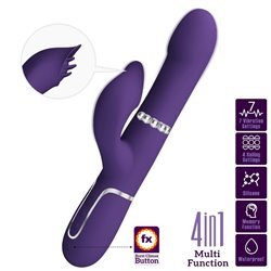 PRETTY LOVE - ZALIN VIBRADOR RABBIT PERLAS 4 EN 1 MORADO