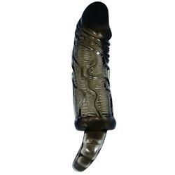 BAILE - FUNDA EXTENSORA PENE CON STRAP PARA TESTÍCULOS NEGRO 13.5 CM