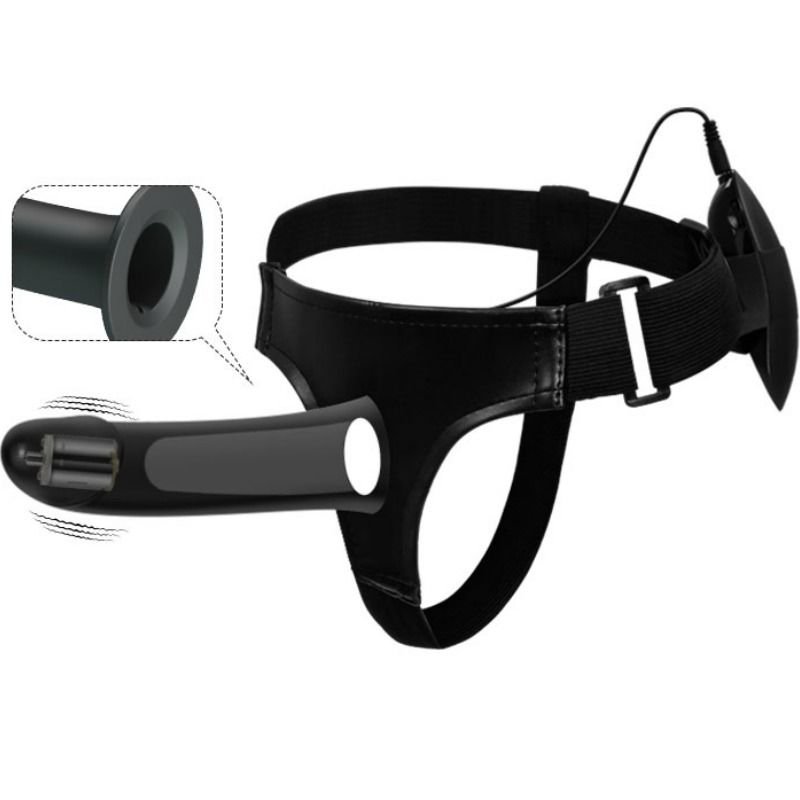 PRETTY LOVE - VITO STRAP ON CON DILDO HUECO Y VIBRACIÓN 17.3 CM