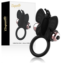 COQUETTE CHIC DESIRE - COCK RING BUTTERFLY ANILLO VIBRADOR NEGRO / GOLD