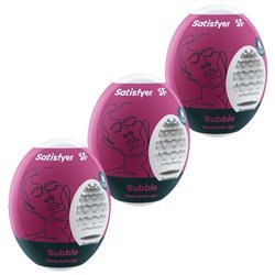 SATISFYER - 3 HUEVOS MASTURBADORES BUBBLE
