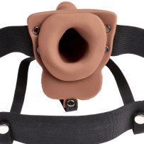 FETISH FANTASY SERIES - ARNÉS AJUSTABLE PENE REALÍSTICO CON TESTÍCULOS RECARGABLE Y VIBRADOR 15 CM
