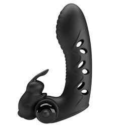 PRETTY LOVE - VANCE FUNDA DEDO VIBRADOR CONEJO NEGRO