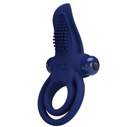 PRETTY LOVE - BRONSON DOBLE ANILLO CON VIBRACIÓN AZUL
