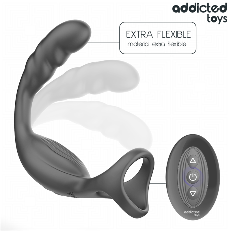 ADDICTED TOYS - ANILLO DOBLE VIBRADOR PROSTÁTICO CONTROL REMOTO