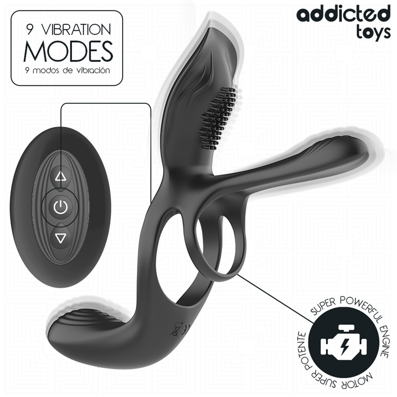 ADDICTED TOYS - ANILLO DOBLE PARA EL PENE CON ESTIMULADOR DE CLÍTORIS
