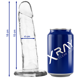 X RAY - CLEAR DILDO TRANSPARENTE 18 CM -O- 4 CM