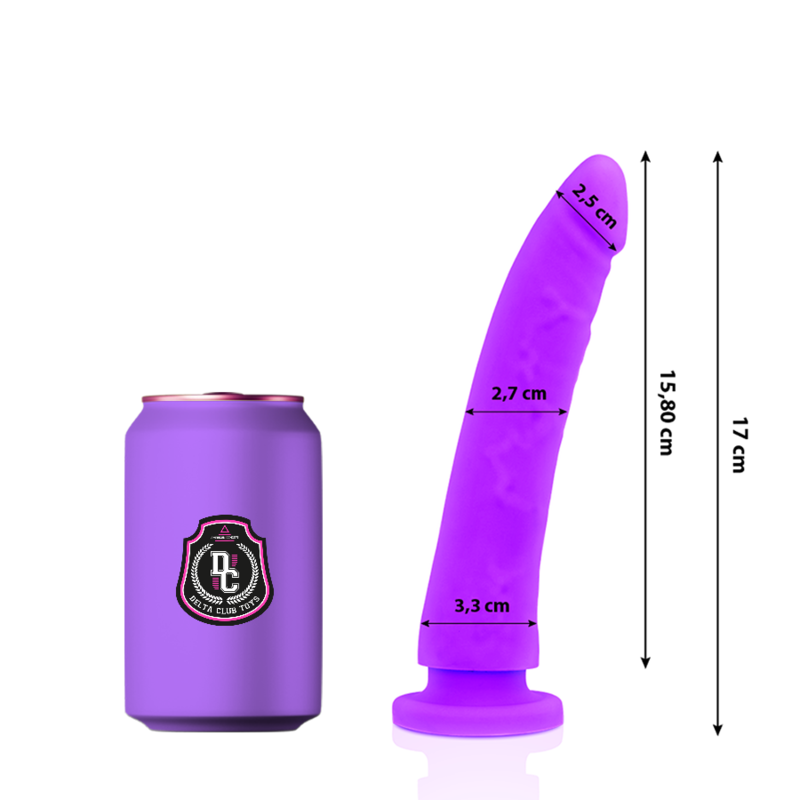 DELTA CLUB - DILDO REALISTA LILA SILICONA MEDICA 17 CM -O- 3 CM