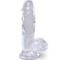 KING COCK - CLEAR PENE REALÍSTICO CON TESTÍCULOS 10.1 CM TRANSPARENTE