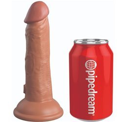 KING COCK - ÉLITE DILDO REALÍSTICO VIBRADOR & SILICONA 15.2 CM CARAMELO