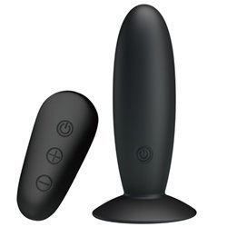 MR PLAY - PLUG ANAL CON VIBRACIÓN NEGRO CONTROL REMOTO