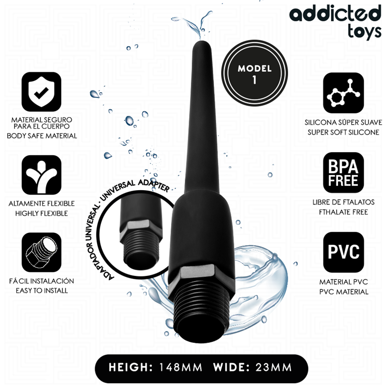 ADDICTED TOYS - LIMPIADOR ANAL CON ADAPTADOR UNIVERSAL MODELO 1