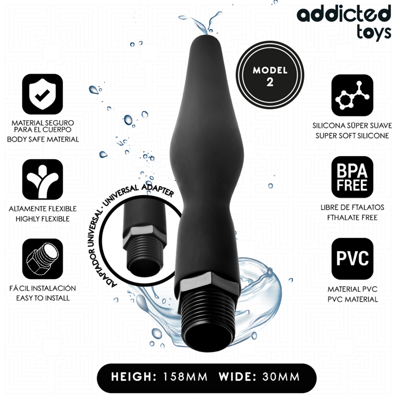 ADDICTED TOYS - LIMPIADOR ANAL CON ADAPTADOR UNIVERSAL MODELO 2