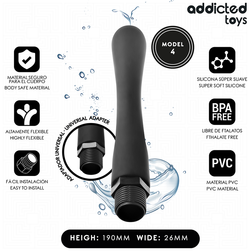 ADDICTED TOYS - LIMPIADOR ANAL CON ADAPTADOR UNIVERSAL MODELO 4