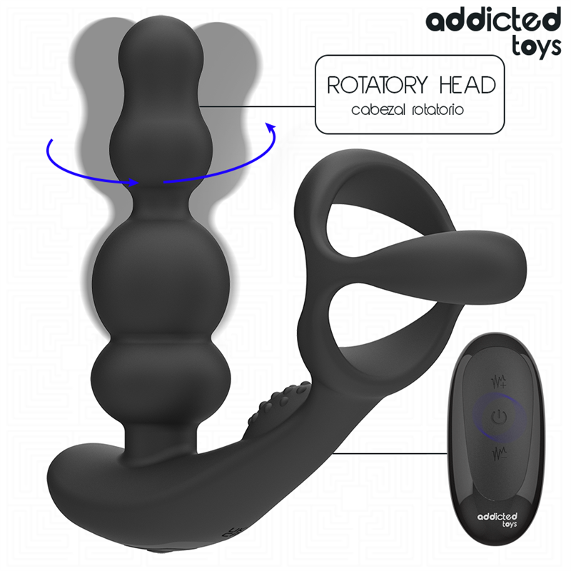 ADDICTED TOYS - MASAJEADOR PROSTÁTICO ROTATORIO CONTROL REMOTO