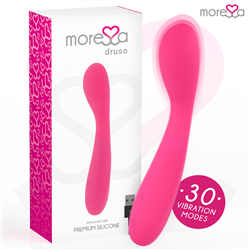 MORESSA - DRUSO MASAJEADOR DUO PUNTO G Y SUERO PELVICO PREMIUM SILICONE RECARGABLE