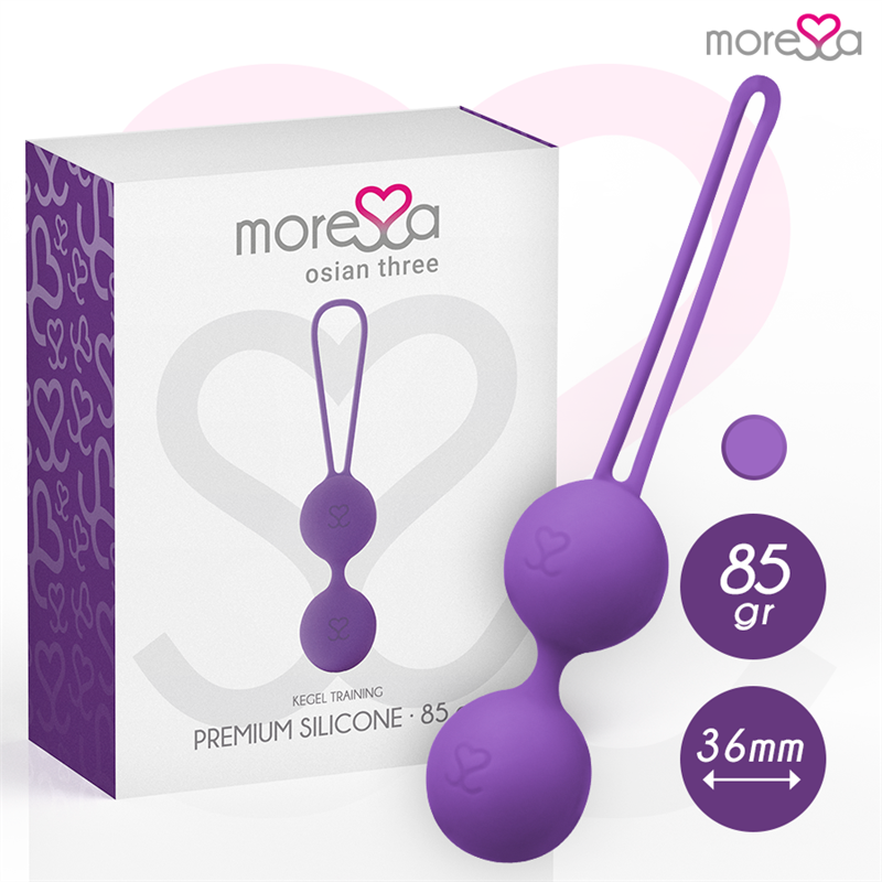 MORESSA - OSIAN THREE ENTRENAMIENTO SUELO PELVICO 85 gr PREMIUM SILICONA LILA