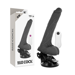 BASECOCK - VIBRADOR REALÍSTICO CONTROL REMOTO NEGRO 19 CM -O- 4 CM
