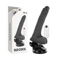 BASECOCK - VIBRADOR REALÍSTICO CONTROL REMOTO NEGRO 19 CM -O- 4 CM
