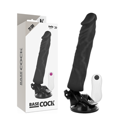 BASECOCK - VIBRADOR REALÍSTICO CONTROL REMOTO NEGRO 21 CM -O- 4 CM