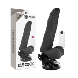 BASECOCK - VIBRADOR REALÍSTICO ARTICULABLE CONTROL REMOTO NEGRO 21 CM -O- 5 CM