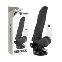 BASECOCK - VIBRADOR REALÍSTICO ARTICULABLE CONTROL REMOTO NEGRO 21 CM -O- 5 CM