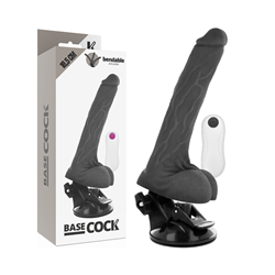 BASECOCK - VIBRADOR REALÍSTICO ARTICULABLE CONTROL REMOTO NEGRO 18.5 CM -O- 4 CM