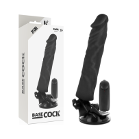 BASECOCK - VIBRADOR REALÍSTICO CONTROL REMOTO NEGRO 21 CM -O- 4 CM