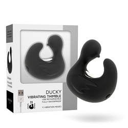 BLACK&SILVER - DEDAL PATO ESTIMULADOR DE SILICONA RECARGABLE DUCKYMANIA