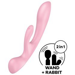 SATISFYER - TRIPLE OH VIBRADOR HÍBRIDO ROSA
