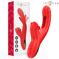 INTENSE - JESSICA VIBRADOR MULTIFUNCIÓN ESTIMULACIÓN CLÍTORIS 24.8 CM ROJO