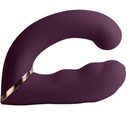 ROCKS- OFF - GEMINI VIBRADOR DUAL PUNTO G Y ESTIMULADOR CLÍTORIS MORADO