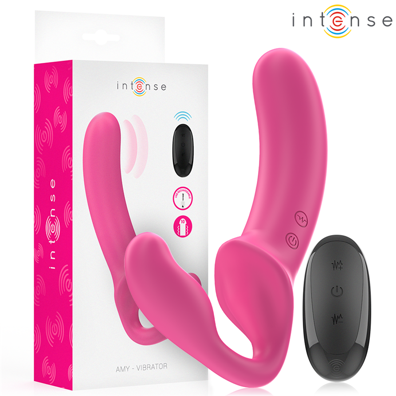 INTENSE - AMY VIBRADOR DOBLE 20 CM ROSA CONTROL REMOTO