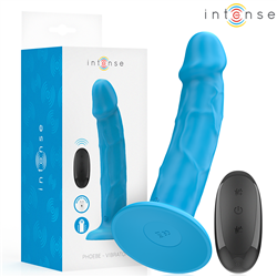 INTENSE - PHOEBE VIBRADOR REALÍSTICO 10 VIBRACIONES AZUL CONTROL REMOTO