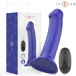 INTENSE - VICTORIA VIBRADOR CON VENTOSA 10 VIBRACIONES AZUL OSCURO CONTROL REMOTO