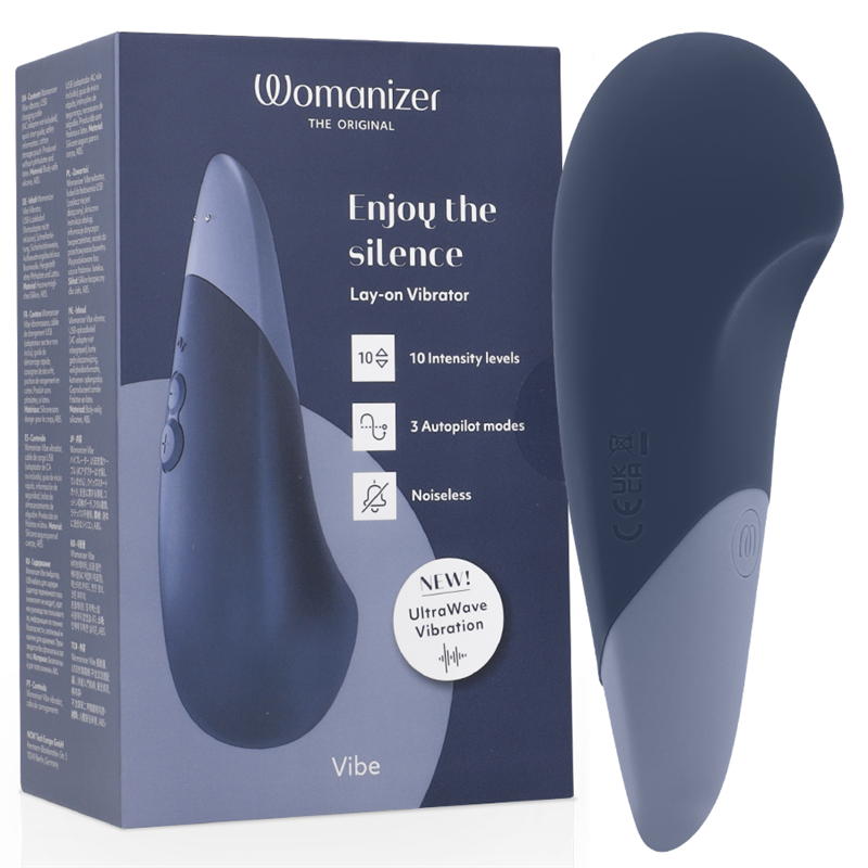 WOMANIZER - VIBE VIBRADOR LAY-ON SILENCIOSO AZUL OSCURO