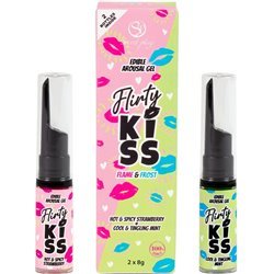 SECRETPLAY - FLIRTY KISS GELES CON EFECTOS SEXO ORAL FRESA & MENTA 2 x 8 GR