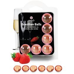 SECRETPLAY - SET 6 BRAZILIANS BALLS FRESAS CON CAVA
