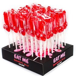 SECRETPLAY - EXPOSITOR SURTIDO PIRULETAS PENES FRESA 40 UNIDADES