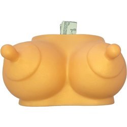 DIABLO PICANTE - HUCHA FORMA DE TETAS TONO DORADO