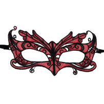 QUEEN LINGERIE - ANTIFAZ DE ENCAJE DETALLES ROJO